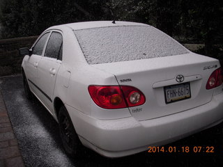 522 8hj. Betsy's snow-covered car in Melrose Park