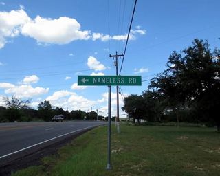 Nameless Road sign