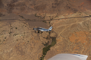 N8377W in flight over Valley of Fire