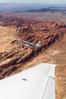 1348 8hn. N8377W in flight over Valley of Fire