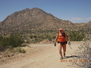 Adam running at Grand Gulch (tripod and timer)