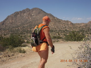 Adam running at Grand Gulch (tripod and timer)