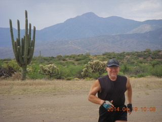 Adam running at Grand Gulch (tripod and timer)