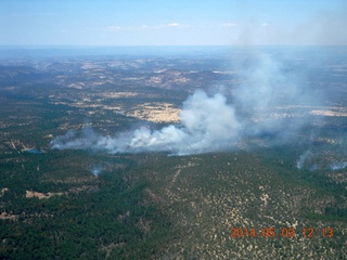 193 8m3. aerial - flying back from Double Circle Ranch - smoke from fires