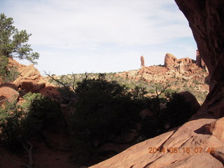 Arches National Park - Devil's Garden hike - Dark Angel from Double O Arch