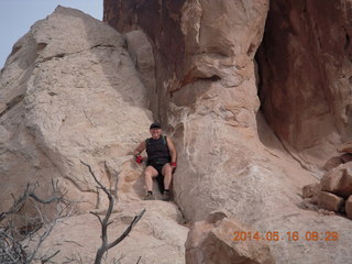 Arches National Park - Devil's Garden hike - Adam on Dark Angel