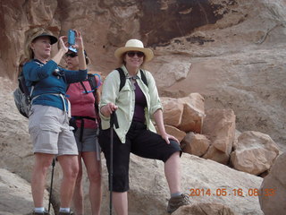 Arches National Park - Devil's Garden hike - sign in reverse