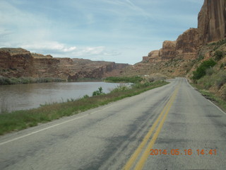 drive to Fisher Tower along highway 128