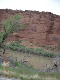 drive to Fisher Tower along highway 128