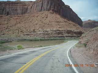 drive to Fisher Tower along highway 128