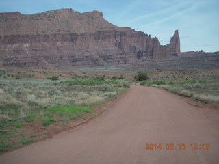 drive to Fisher Tower along highway 128