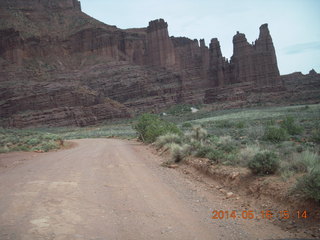 drive to Fisher Tower along highway 128