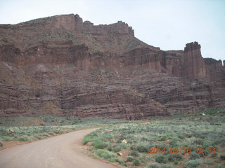 drive to Fisher Tower along highway 128