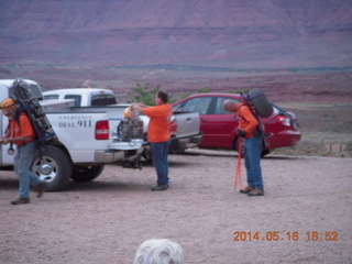 392 8mg. Fisher Tower hike - emergency crew