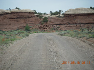 driving to Needles - Needles Outpost sign