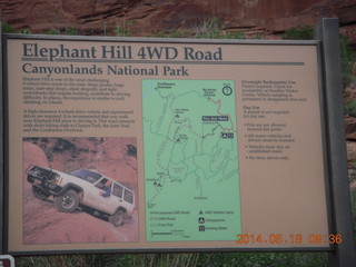 Canyonlands National Park - Needles - Elephant Hill trailhead sign