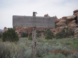 Canyonlands National Park - Needles - Elephant Hill + Chesler Park hike sign