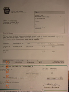 Pennsylvania PA turnpike refund