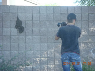 Sean G taking a picture of a beehive