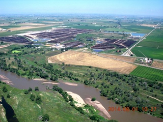 20 8q1. aerial near Greeley - cattle ranch