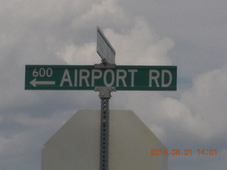 55 8q1. Airport Road sign at Greeley (GXY)