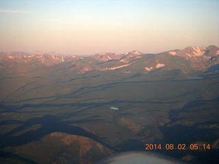 aerial - pre-dawn view of the front range of the Rockies