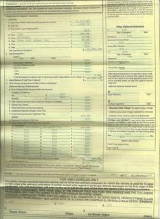 new car paperwork