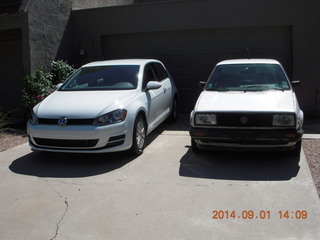 my new 2015 VW Golf and my old 1987 Golf