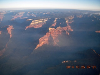 aerial - Grand Canyon just after dawn