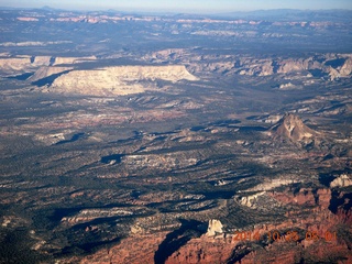 aerial - Grand Canyon just after dawn - low clouds on the north rim