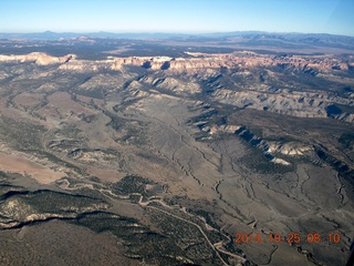 aerial - Bryce Canyon in the distance