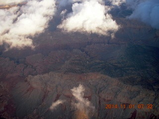 aerial - clouds over the mountains