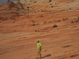 Zion National Park - Adam on slickrock (tripod and timer)