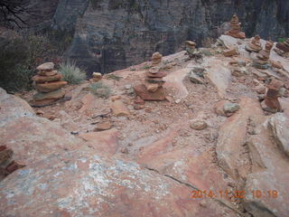 Zion National Park Angels Landing hike - Adam at the top with Forman Acton's slide rule