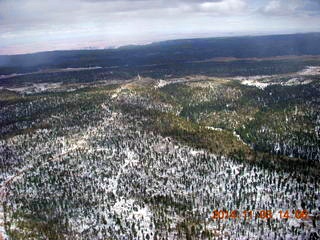 aerial - snow north of the canyon