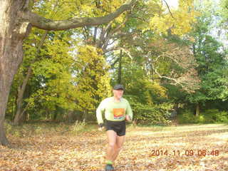 188 8t9. Curtis Arboretum - fall foliage - Adam running (tripod and timer)