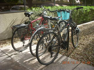 three bicycles at work