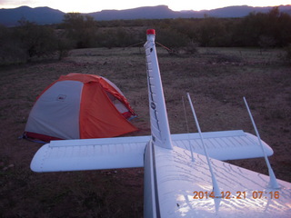 Grapevine airstrip camping trip - N8377W and my tent