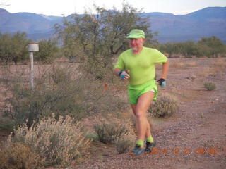 Grapevine airstrip camping trip - Adam morning run - tripod and timer