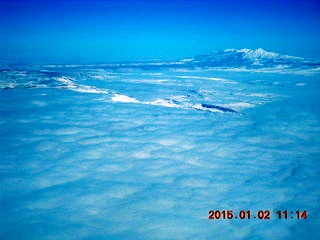 aerial - snow and clouds