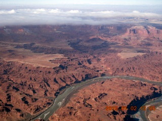 aerial - snowy canyonlands