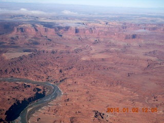 aerial - snowy canyonlands