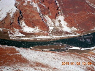 aerial - snowy canyonlands