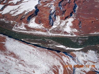 aerial - snowy canyonlands