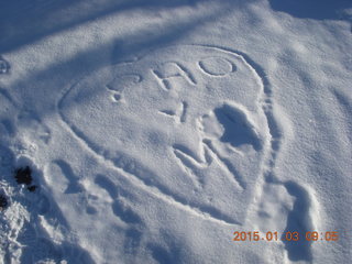 47 8v3. Fisher Towers hike - snow graffiti