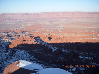 Fisher Towers hike - Adam - tripod and timer