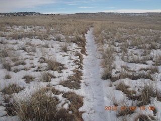 Canyonlands National Park - Lathrop trail hike - Adam running (back)