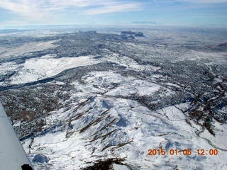 aerial - snowy canyonlands