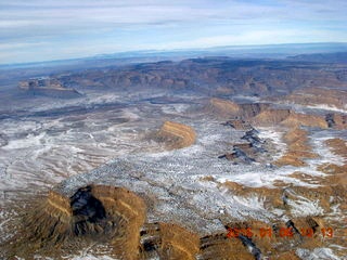 aerial - snowy canyonlands