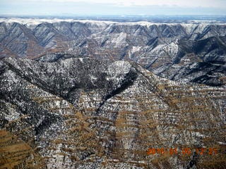 aerial - snowy canyonlands - Desolation Canyon